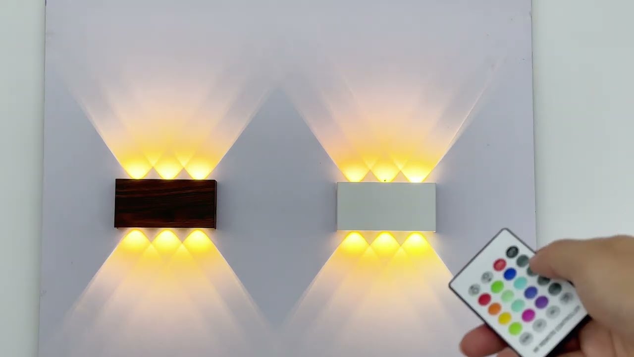 WA01 chargeable cordless wall lamp RGB remote control easy install lamp