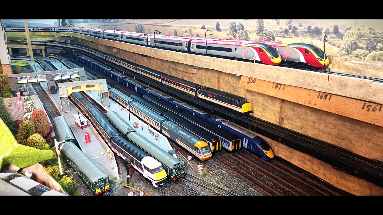 A huge railway running session on model trains