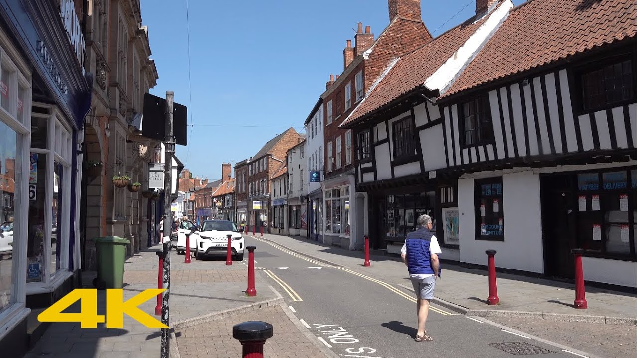 Newark-on-Trent Walk: Town Centre【4K】