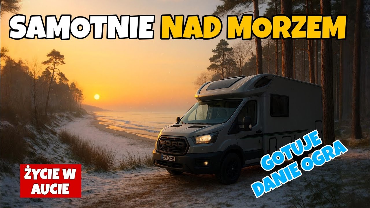 Zero ludzi, tylko ja, kamper i DANIE OGRA | Nocowanie w Lubiatowie + lekki śnieg