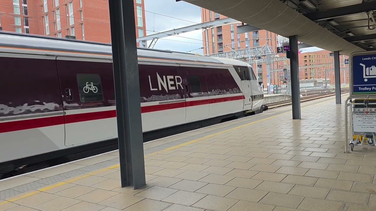 LNER Train Departure from Leeds City Station 4k 