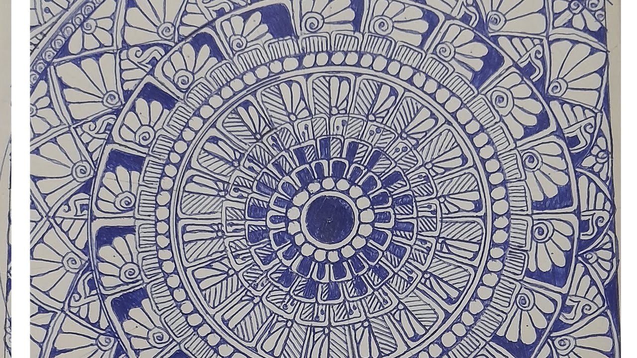 🔵 Monochrome Blue Mandala Art | Relaxing Mandala Drawing 💙