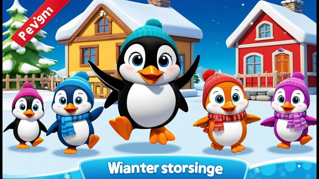 Penguin Visits the Snowy Village