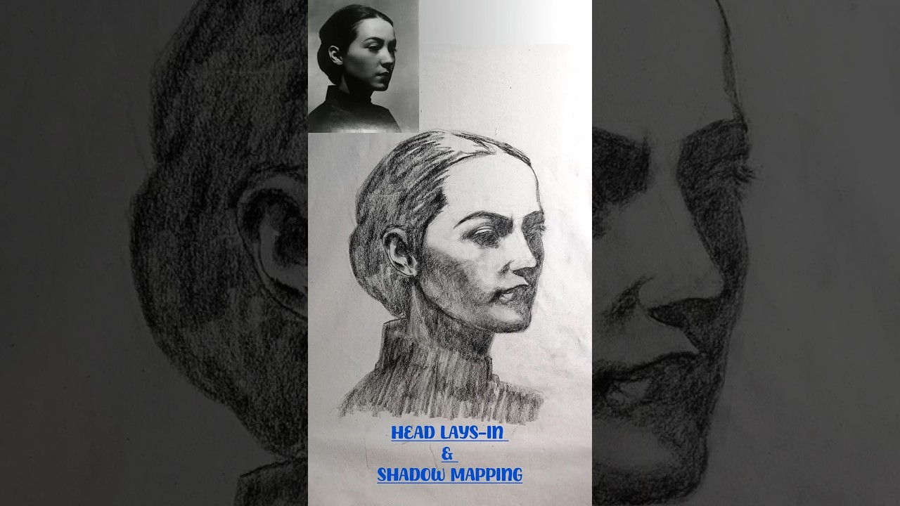 Head Lays-in & Shadow Mapping #shorts #short #howtodraw #art #easydrawing #sketch #pencildrawing