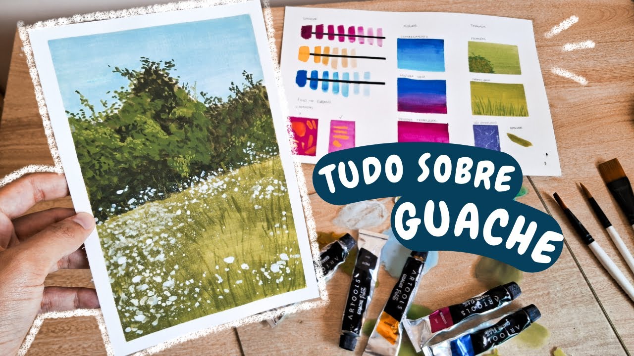 COMO PINTAR COM TINTA GUACHE🎨🖌️| Técnicas, materiais e COMO fazer uma PINTURA do ZERO - Bia Prado