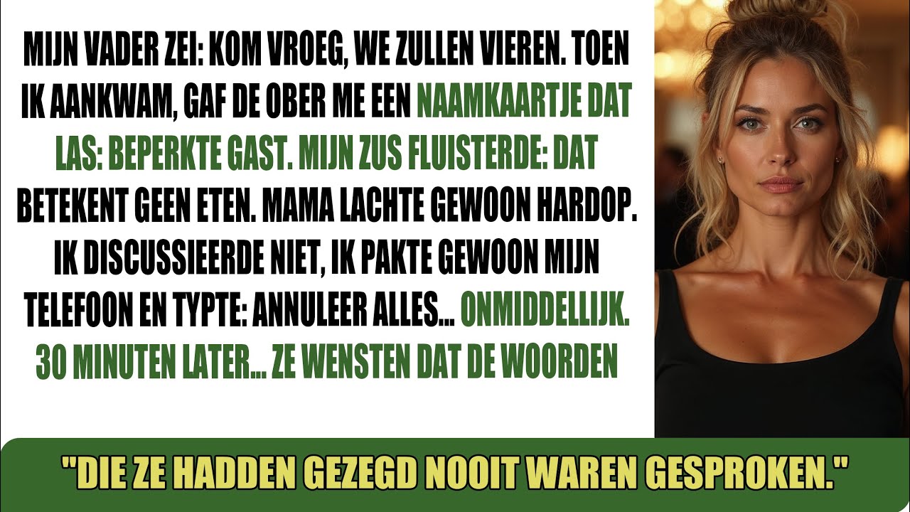 Mijn ouders zeiden: 'Kom vroeg, we vieren jou.' Maar toen ik aankwam..