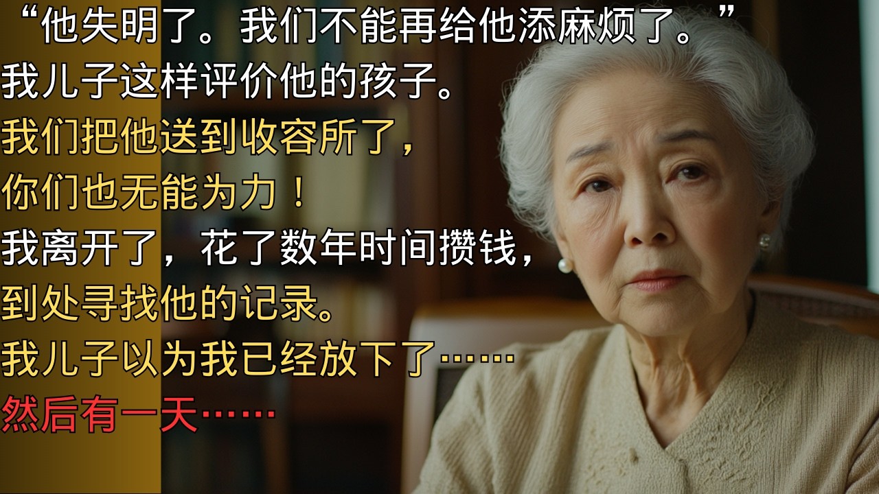 我的兒子因爲失明而放棄了他的孩子——所以我花了數年時間，跑遍了所有收容所尋找他。