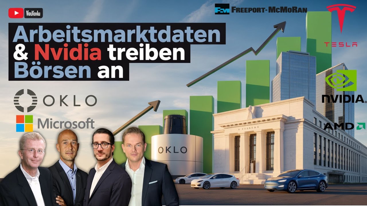 US Arbeitsmarktdaten & Nvidia Markt reagiert - Tesla, OKLO, Microsoft, AMD, EURUSD, Freeport