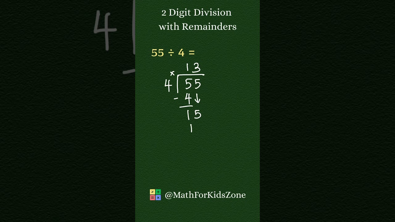 2-Digit Division with Remainders | Grade 4 Math ✅💯 #maths #division #education #mathshorts