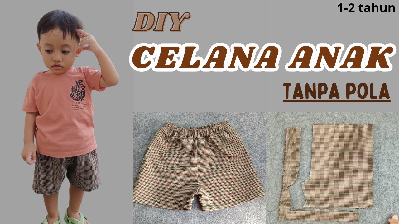 cara membuat celana pendek anak laki-laki