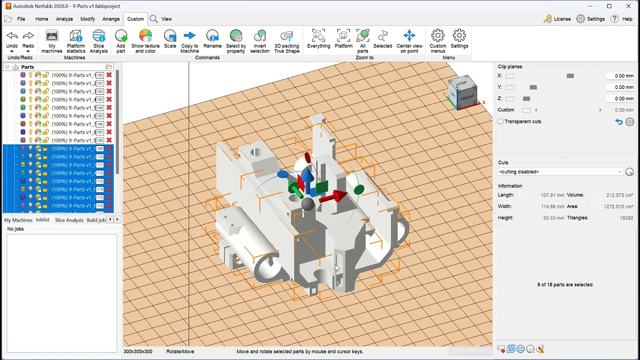 Netfabb 2026 What's New &ndash; Usability Improvements: Part placement while opening models