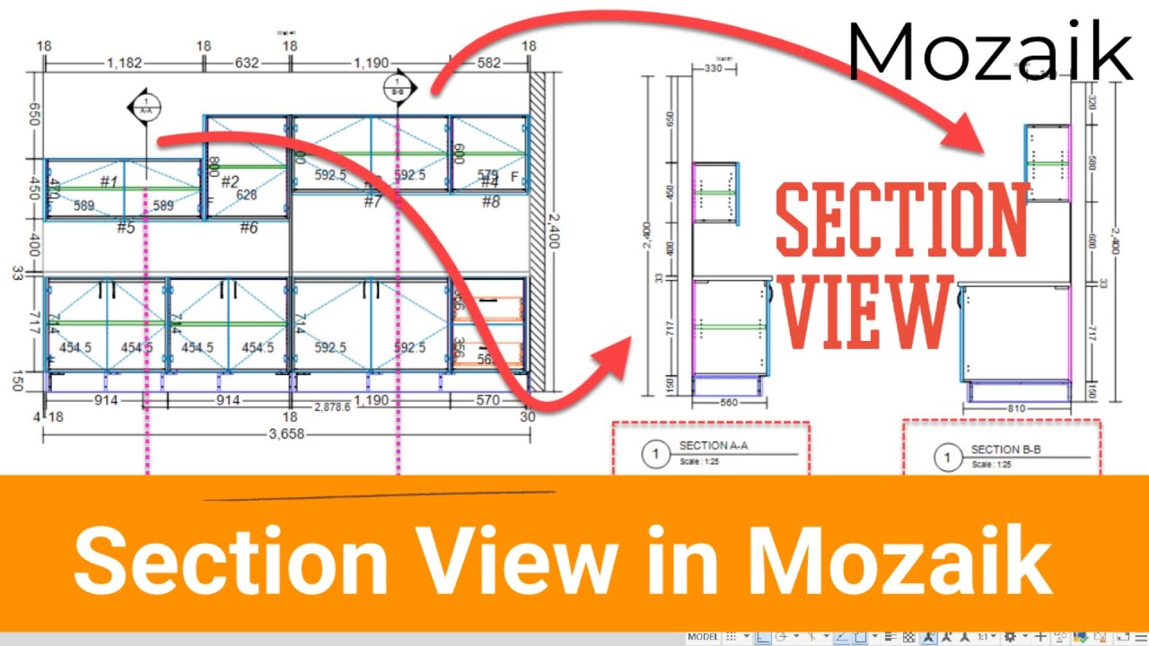 How to get Section Views in Multiprints Mozaik #mozaiksoftware #mozaikdesign #mozaikcnc