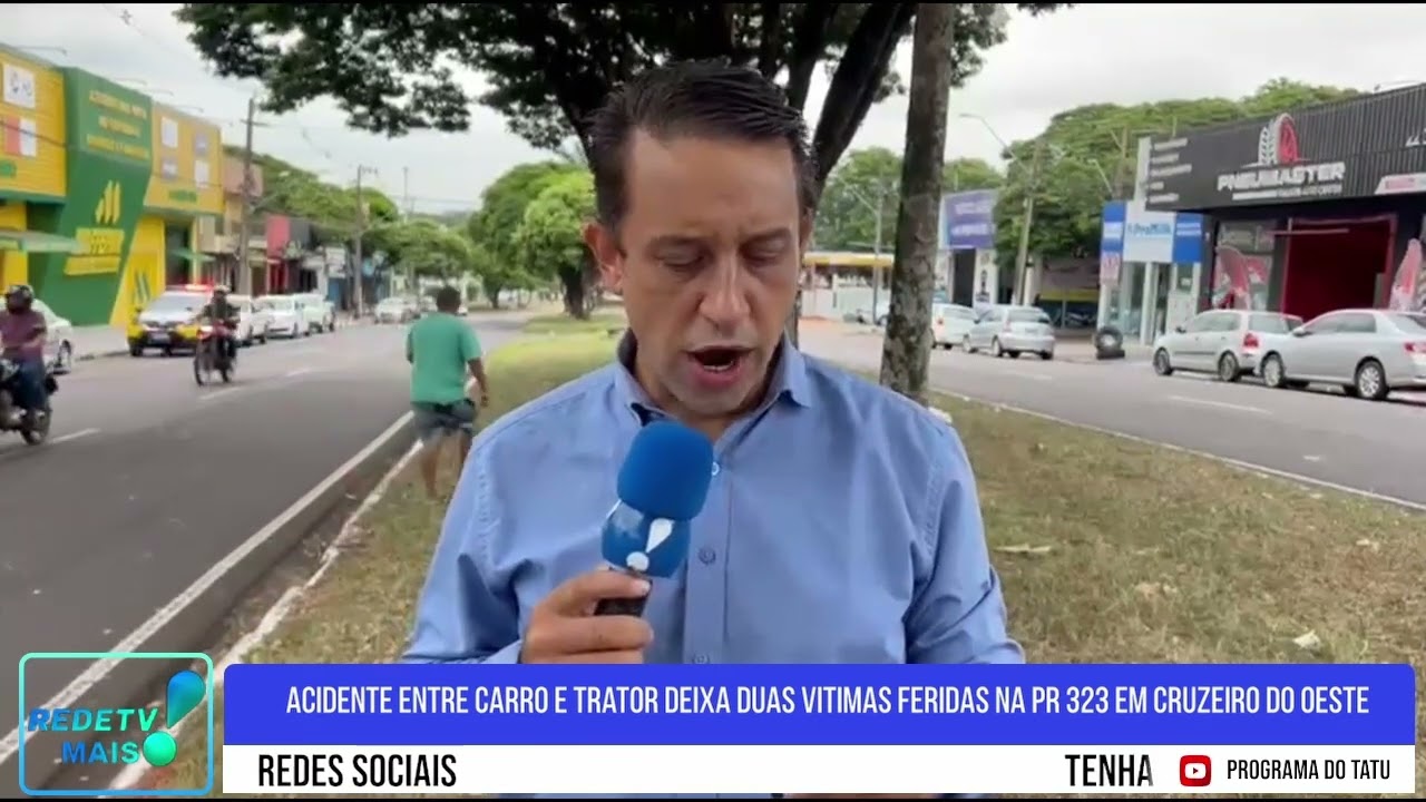 Acidente entre carro e trator deixa duas vitimas feridas na PR 323 em Cruzeiro do Oeste