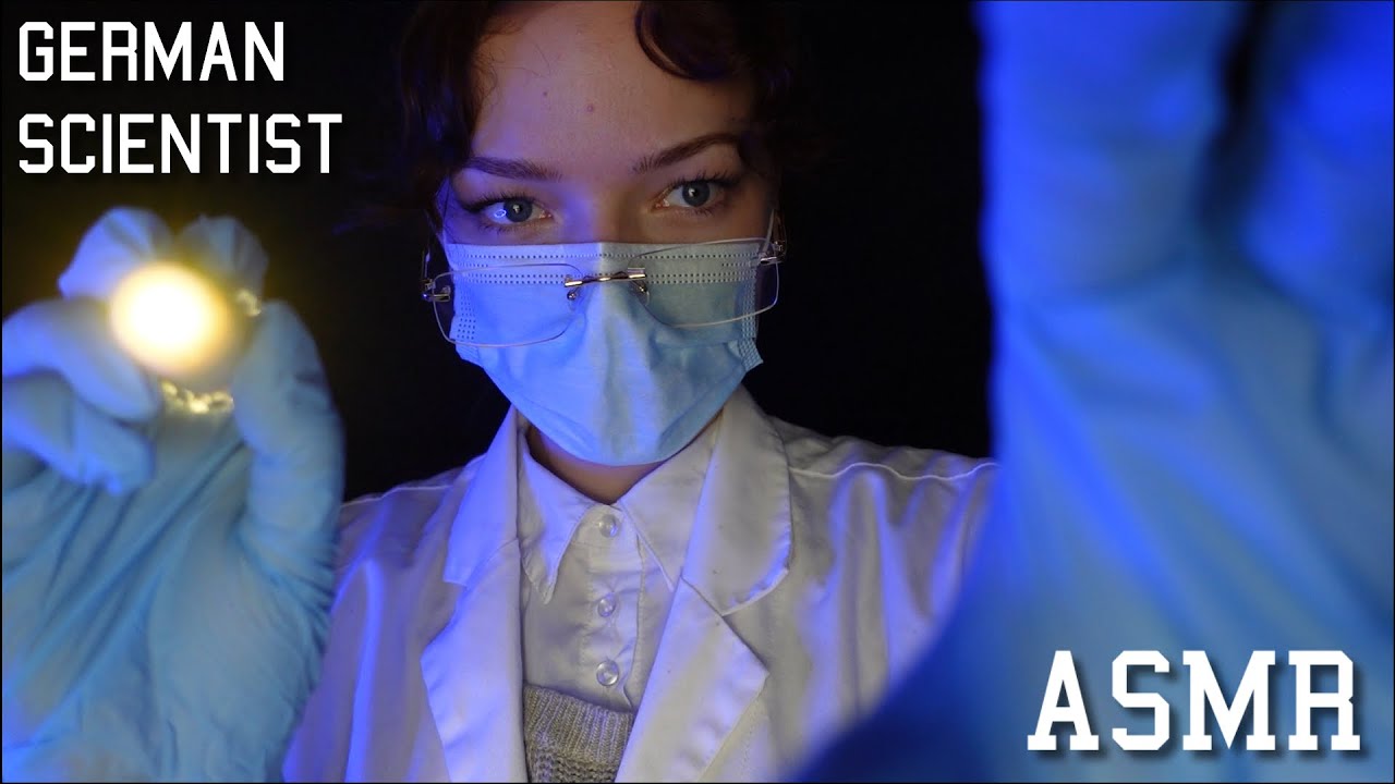 ASMR 🧪 German Scientist examines you during Phone Call (rough camera touching, light triggers)