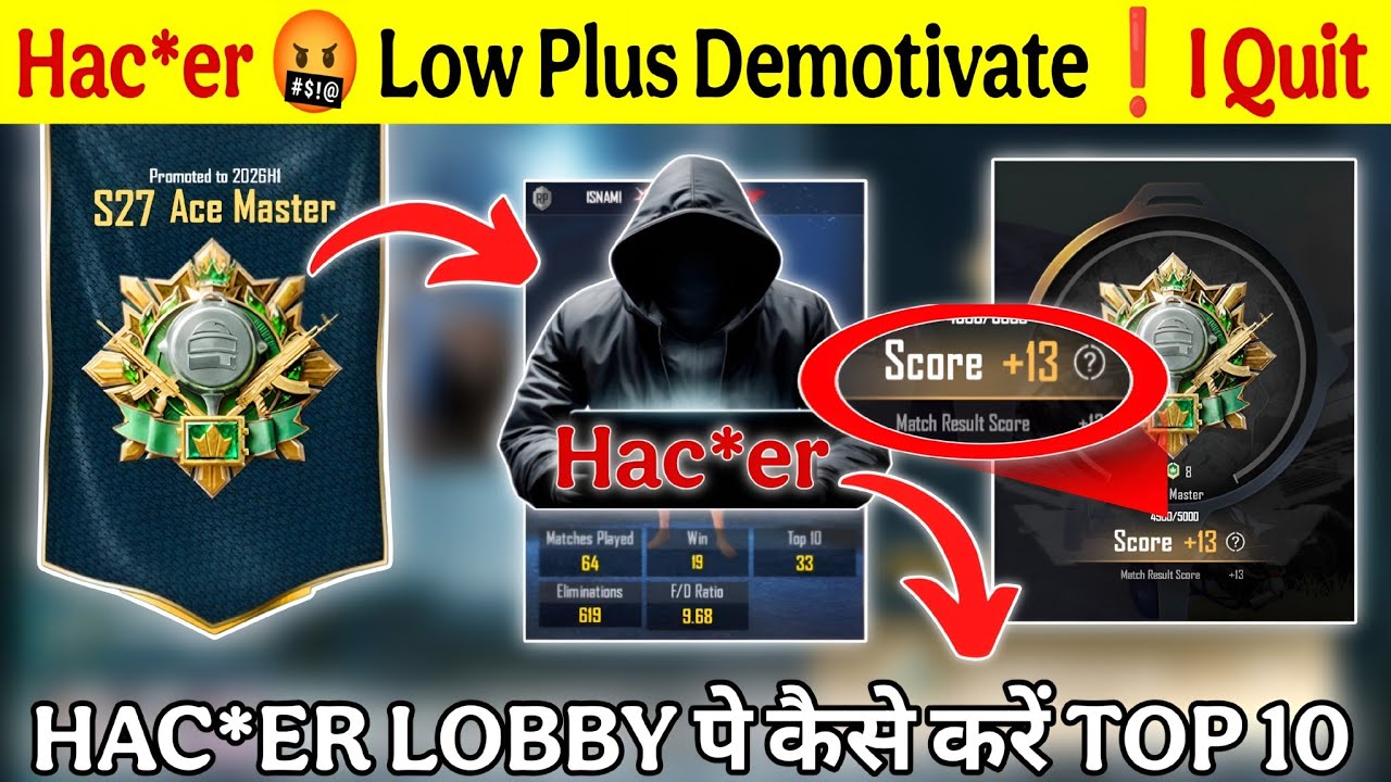 🇮🇳Every Match Hac*er🤬 Low Plus Full Demotivate | Easy Survival High Plus Tips 🤫| solo conqueror tips