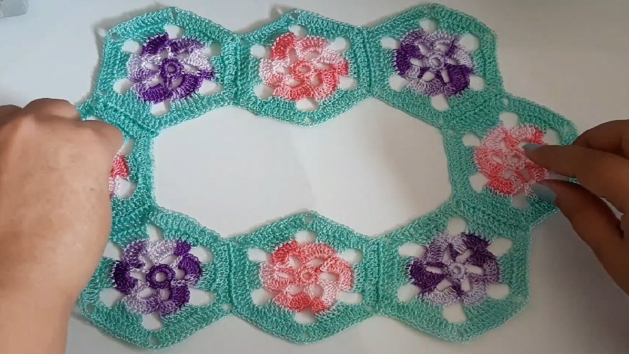 Canesu a tejido a crochet para blusas paso a paso facil y rapido, tejido con hexágonos de flores