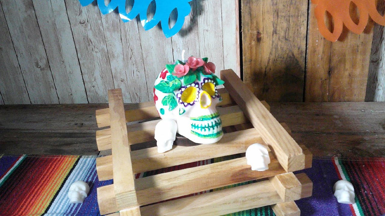 Cómo hacer una Vela Catrina, calavera mexicana, paso a paso, DIY