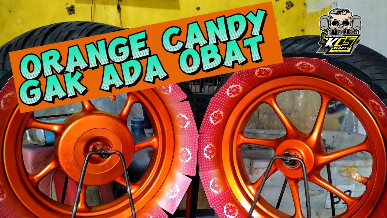 TUTORIAL PENGECATAN || Cat Candy orange di velg all new Scoopy fi, how do you apply candy paint ??