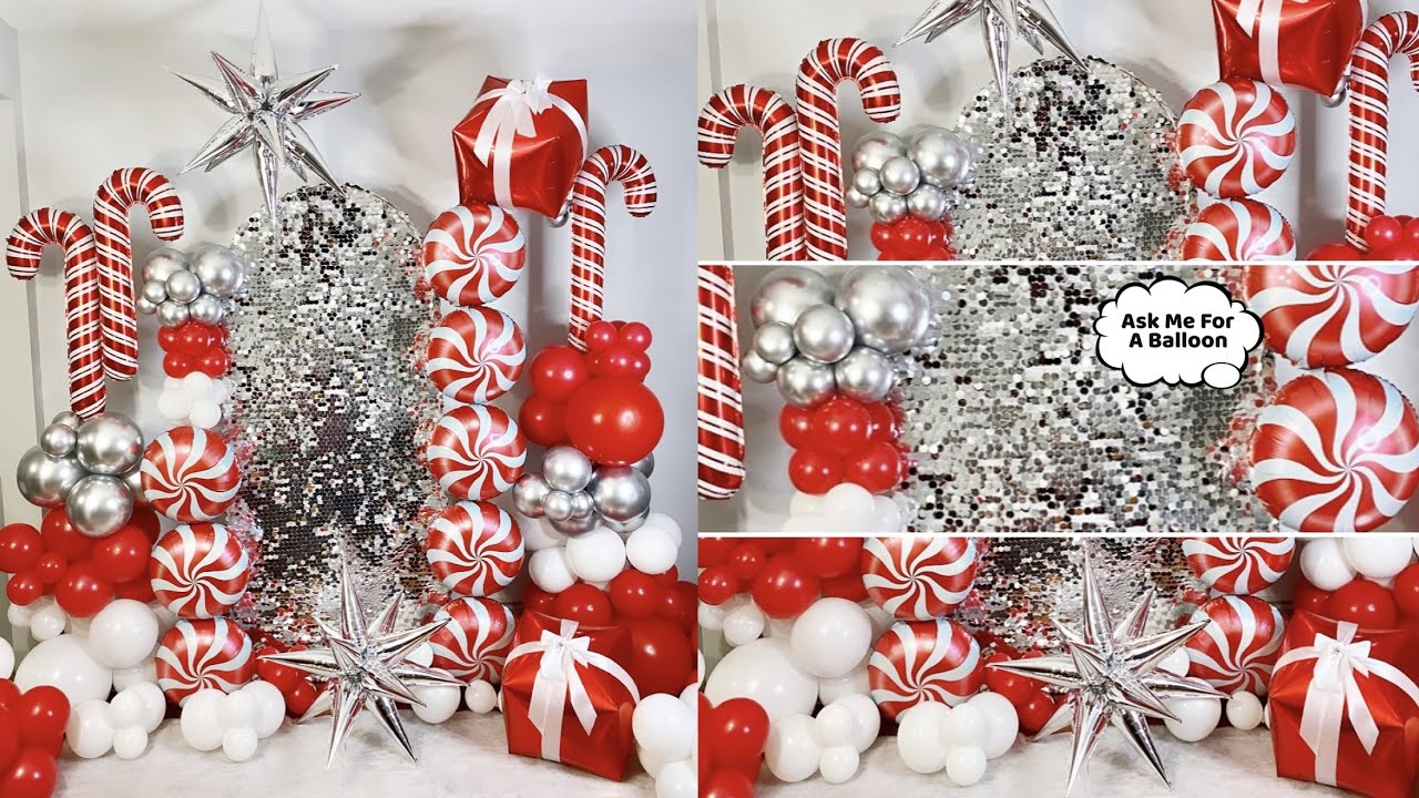 Red & White Christmas Balloon Decoration