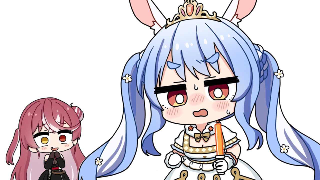 【手描き】マリンのしょうもない罠にハマってしまったぺこら【宝鐘マリン/兎田ぺこら/ホロライブ/切り抜き漫画】