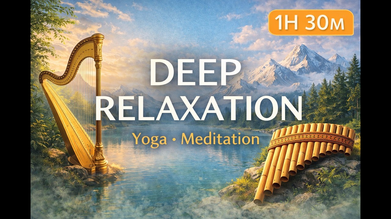 Pan Flute & Harp Relaxation Music | Yoga & Meditation (1h 30m)