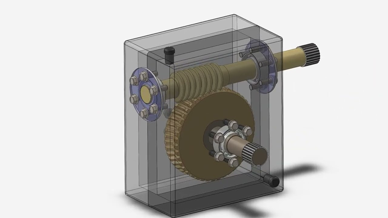 Worm gear box animation by Solidworks 2019