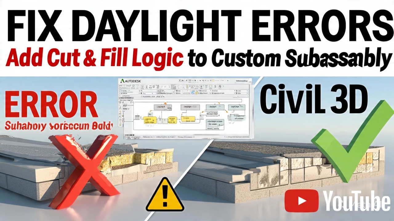 76-  SUBASSEMBLY COMPOSER ADD CUT & FILL DAYLIGHT CONDITIONS TO SUBASSEMBLY  CIVIL 3D