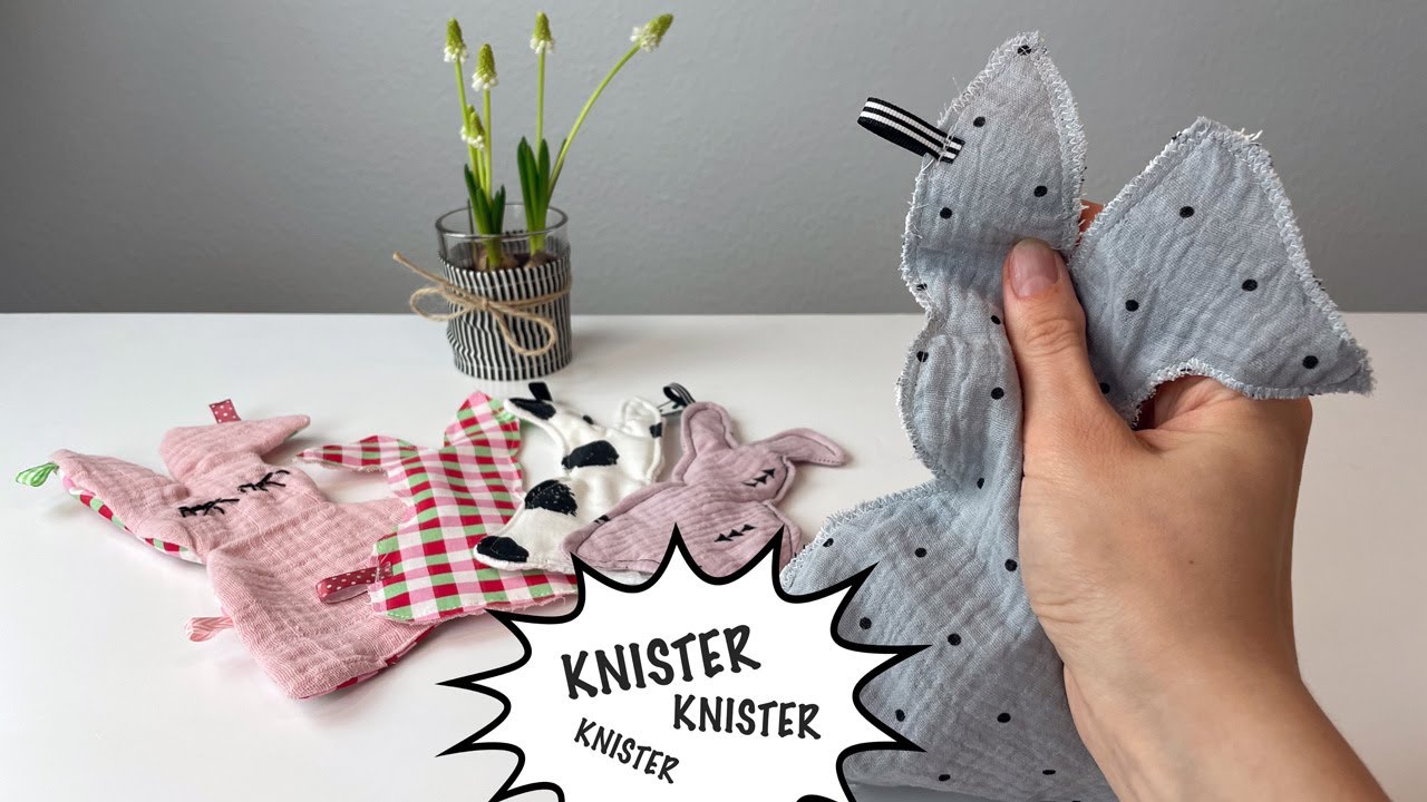 DIY Knister Stoffhäschen selber nähen | Ostergeschenk für Babys