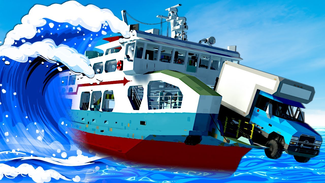 Tsunami Survival on a FERRY SHIP! (Stormworks)