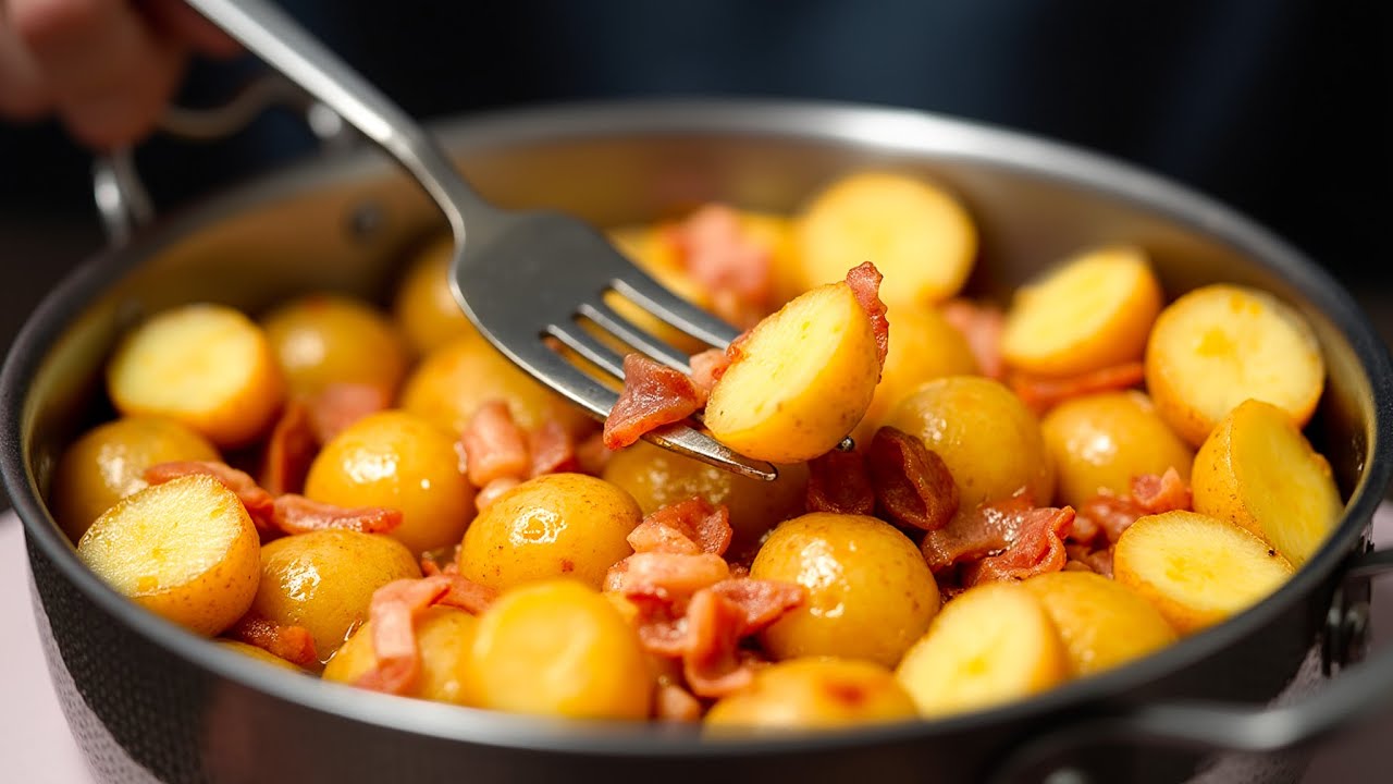 Just potatoes and some bacon! A delicious and simple recipe with potatoes!
