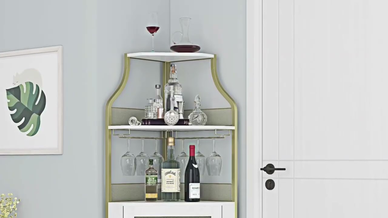 Industrial Corner Wine Cabinet &ndash; Stylish Storage for Your Home Bar