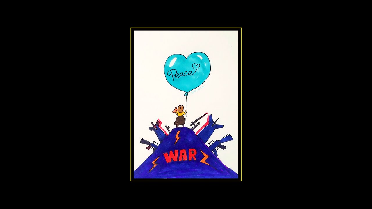 Draw poster war and peace