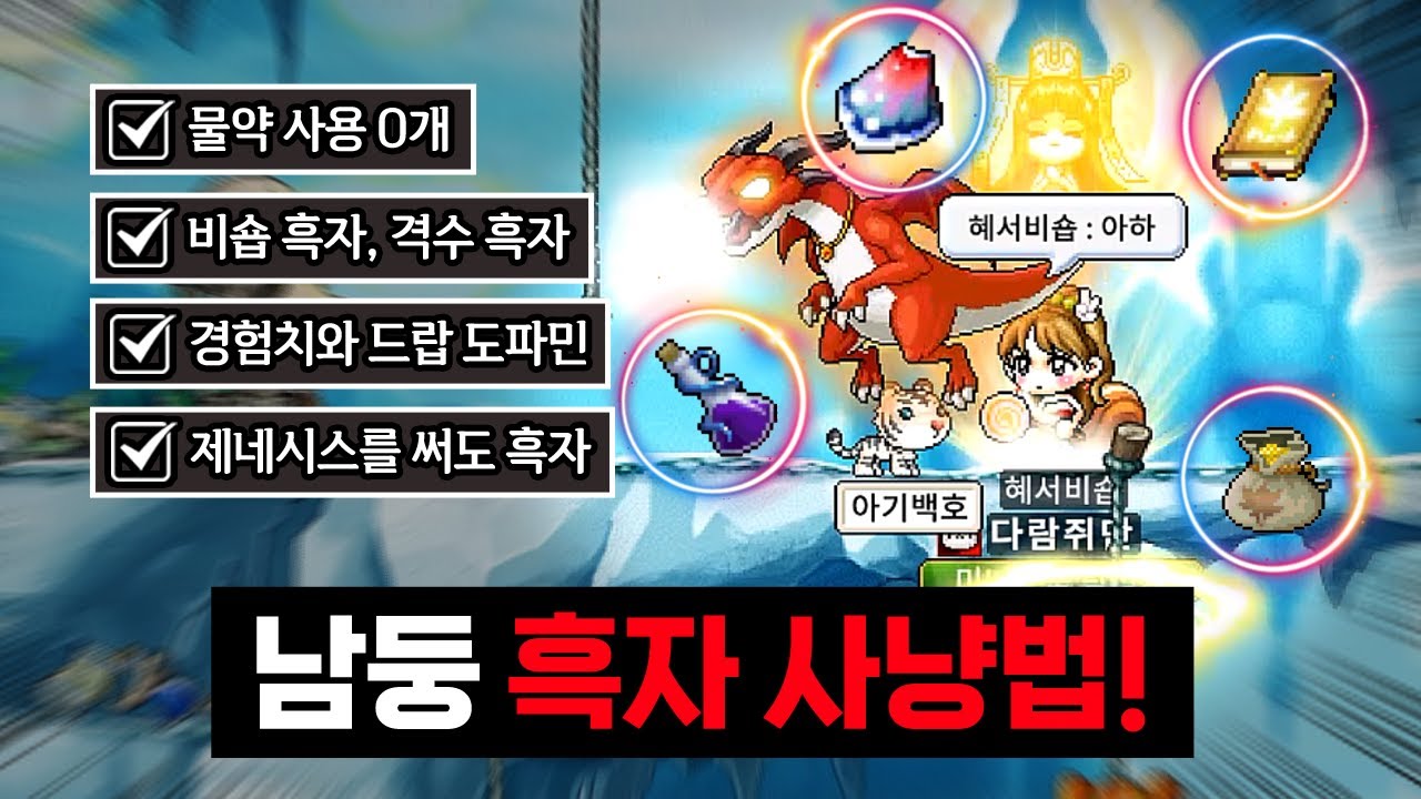 [메이플랜드] 비숍과 격수 모두가 흑자를 보는 남둥 사냥법!