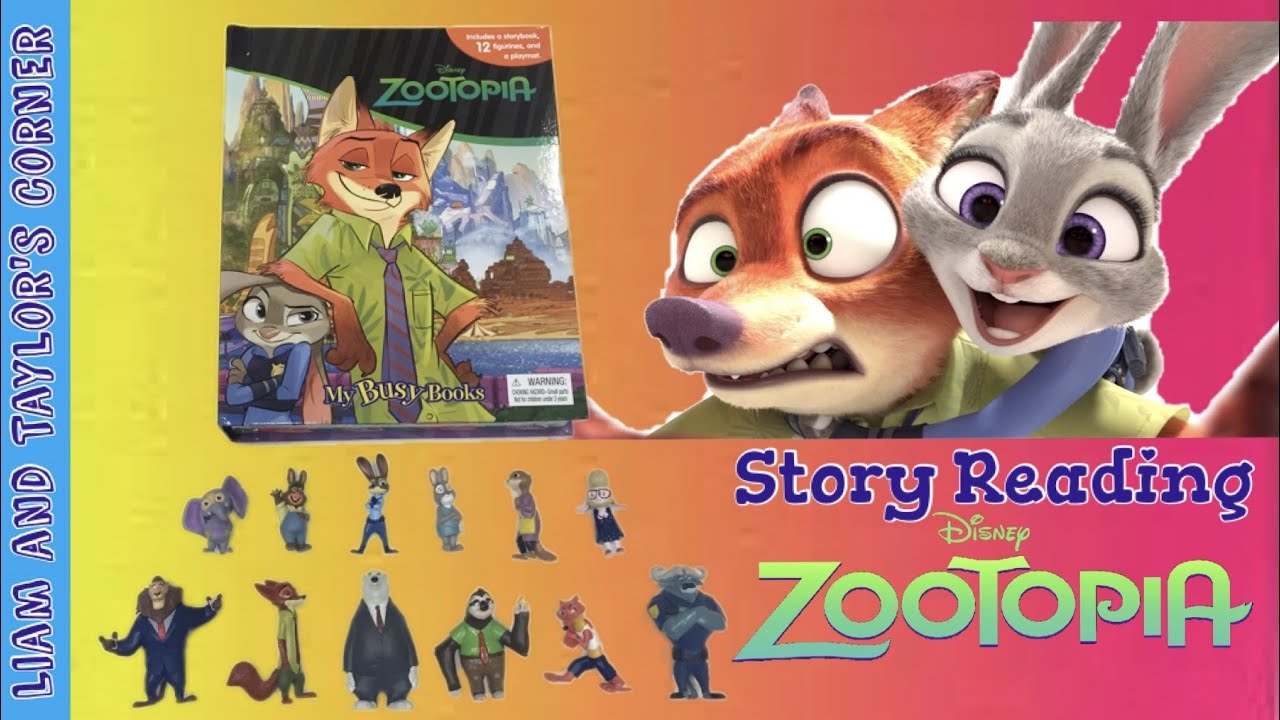 Disney ZOOTOPIA Mania! StoryBook Reading  - Judy Hopps, Nick Wilde, Bellwether, Flash | LTC