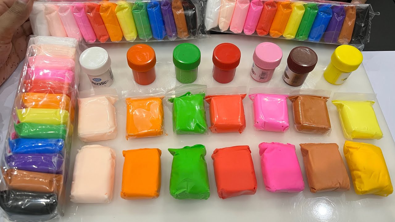 Satisfying Super Air Clay Unboxing and Color Mixing | Creating New Colors 
