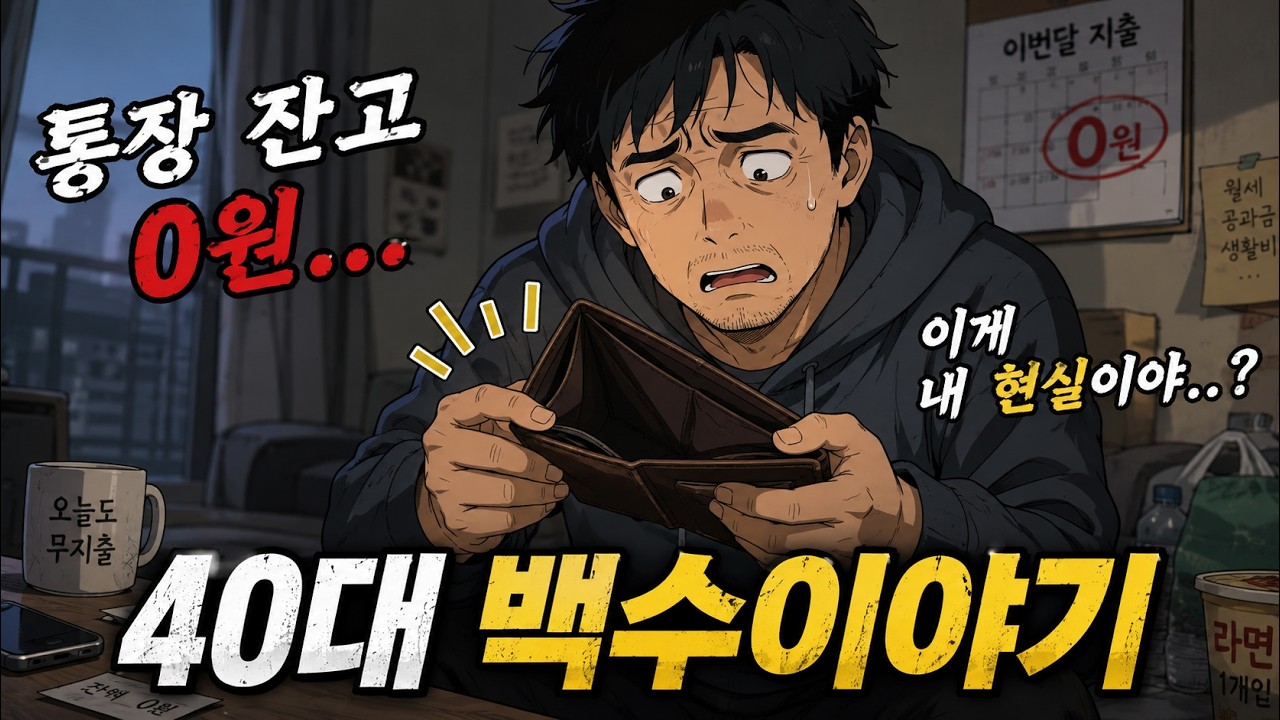 누구에게도 말 못한 40대 백수의 하루 | AI 애니메이션 뮤비 🎵 40대 백수이야기