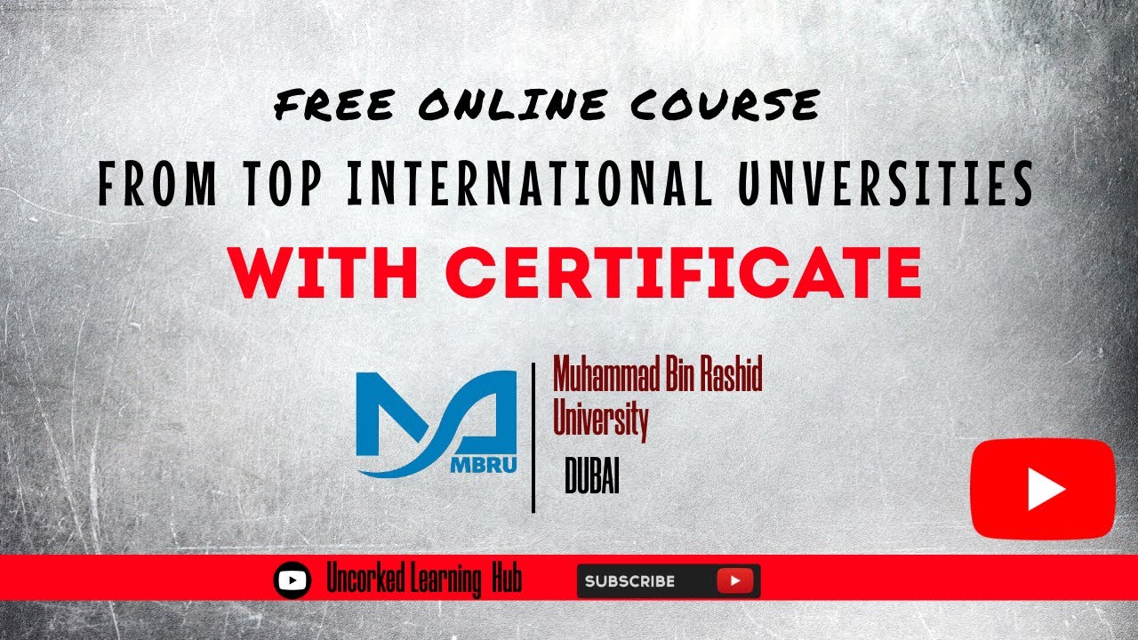 Online Free Certificates From Top International University|| Uncorked Learning Hub