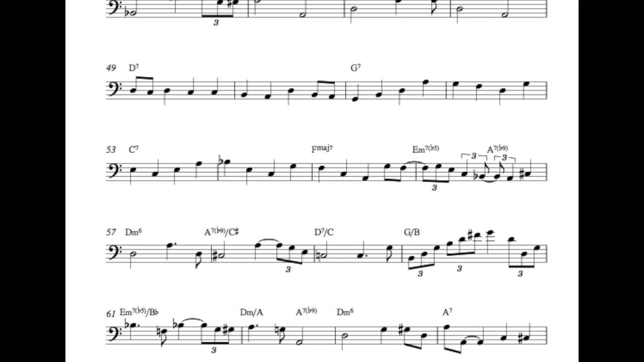 no moon at all Bass Transcription - Larry Grenadier with Brad Mehldau on Day is Done