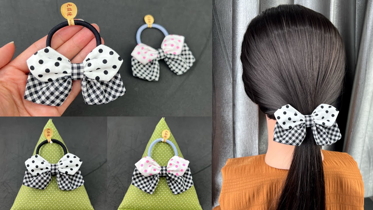 Very easy ✅ How to make fabric Bow Tie. Diy fabric bow.