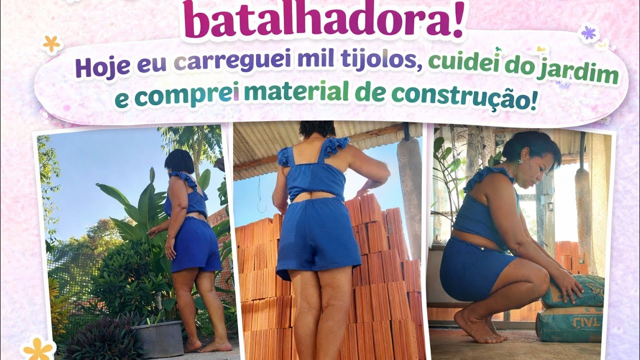 No mesmo  dia🤭Jardin  mil 🤑Tijolos carregado  😛Obra 😍 Quem disse q eu não do conta 
