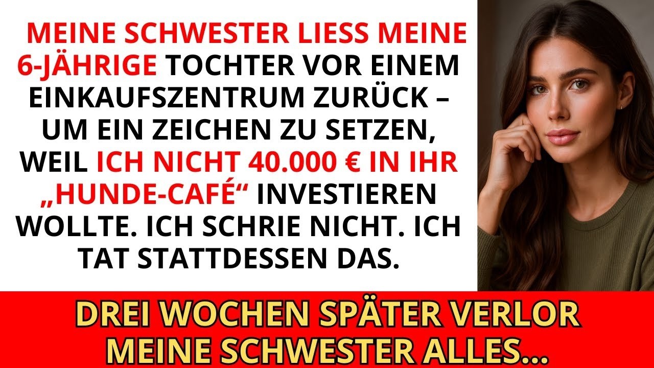 Meine Schwester ließ meine 6-jährige Tochter vor einem Einkaufszentrum zurück, weil ich nicht in ihr