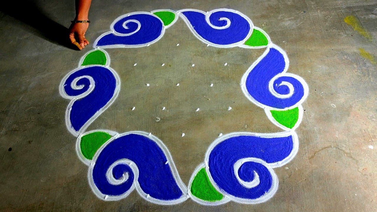 Puratasi madham sangu kolam|9*5dots Navaratri special kolam|vijayadasami kolam|Amazing rangoli