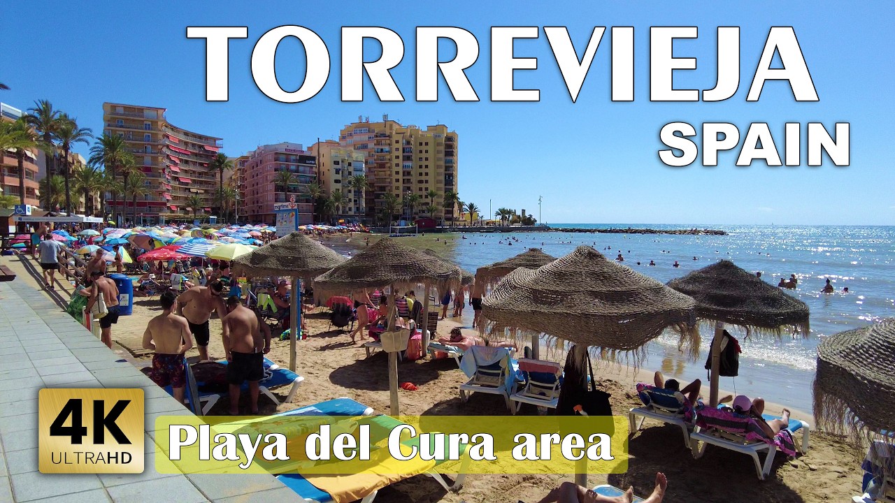 Playa Del Cura Area (Torrevieja) - Spain | Costa Blanca - Walking tour [4k 60 fps]