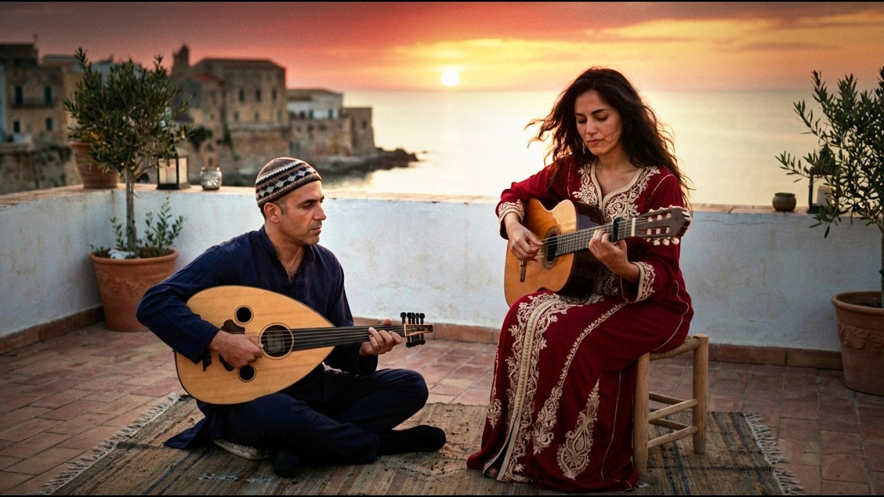 Calm by the Andalusian Coast | Instrumental Arabic Oud & Spanish Guitar