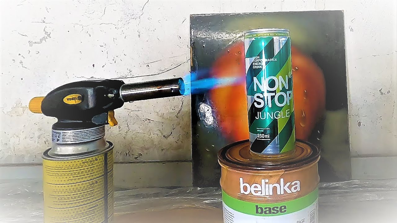 TOP-10 | Mobile hand-held laboratory gas burner destroys metal cans with drinks | Compilation