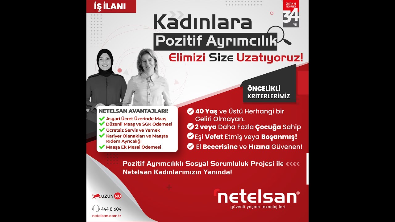 İş Başvurusu Kadınlar Pozitif Ayrımcılık Netelsan Sincan Organize Sanayi Bölgesi Fabrikamızda