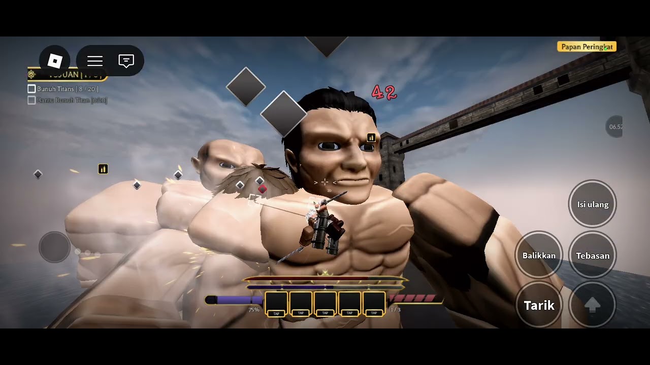 Kalahin titan lagi tapi beh susah lawan titan nya banyak banget
