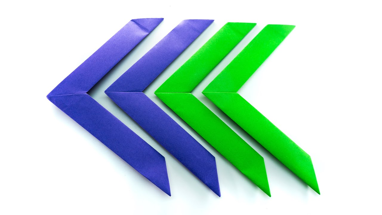 Como fazer um bumerangue de papel. Armas de origami.
