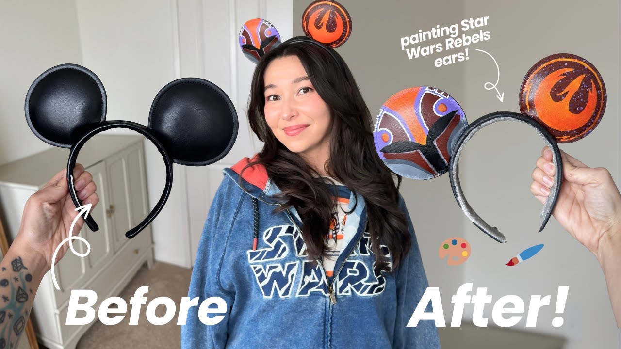 VLOG: индивидуальная перекраска ушек Disney в ушки из «Звёздных войн» 🎨 (Сабин Врен своими руками)