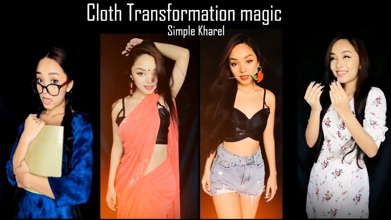 🥰💖Cloth Change transformation Magic ✨✨ #Saree#Modern🥰💖